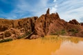 Colorful rock formations in Fairy tale canyon, Kyrgyzstan Royalty Free Stock Photo