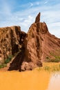Colorful rock formations in Fairy tale canyon, Kyrgyzstan Royalty Free Stock Photo