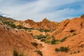 Colorful rock formations in Fairy tale canyon, Kyrgyzstan Royalty Free Stock Photo