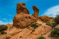 Colorful rock formations in Fairy tale canyon, Kyrgyzstan Royalty Free Stock Photo