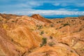 Colorful rock formations in Fairy tale canyon, Kyrgyzstan Royalty Free Stock Photo