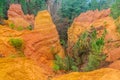 Colorful rock formations in Roussillon, Provence, France Royalty Free Stock Photo