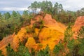 Colorful rock formations in Roussillon, Provence, France Royalty Free Stock Photo