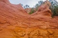 Colorful rock formations in Roussillon, Provence, France Royalty Free Stock Photo