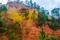 Colorful rock formations in Roussillon, Provence, France