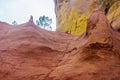 Colorful rock formations in Roussillon, Provence, France