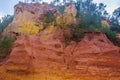 Colorful rock formations in Roussillon, Provence, France Royalty Free Stock Photo