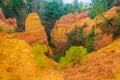 Colorful rock formations in Roussillon, Provence, France Royalty Free Stock Photo