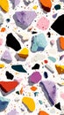 Colorful rock pattern displays unique textural variations small stones form an intricate vibrant design on uneven surface Royalty Free Stock Photo