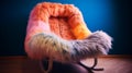 Colorful Rocking Chair With Bright Fur: Unreal Engine 5 Inspired Design