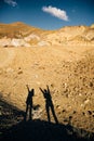 COLORFUL ROCKS ALONG ARTISTS DRIVE KNOWN AS ARTIST'S PALETTE IN DEATH VALLEY NATIONAL PARK, CALIFORNIA Royalty Free Stock Photo