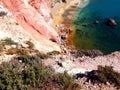 Colorful rocks and minerals on volcanic beach of Paleochori, Milos