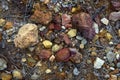 Colorful rocks in mining area rich with copper ore and sulfide deposits Royalty Free Stock Photo