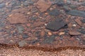 Colorful rocks underwater on the shoreline of Lake Superior in Minnesota Royalty Free Stock Photo