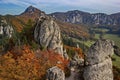 Colorful rocky land in the middle of autumn, Slovakia