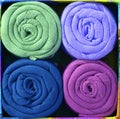 Colorful roll of cotton fabrics