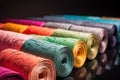 Colorful roll of mulberry paper, concept of Craft material, created with Generative AI technology