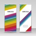 Colorful roll up banner with stripes. Vector