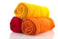 Colorful rolled towels