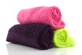 Colorful rolled towels