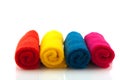 Colorful rolled towels