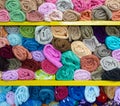 Colorful rolled towels