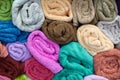 Colorful rolled towels