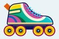 A colorful roller skate design features bright hues and a unique, fun style perfect for customization, Rollers Customizable Royalty Free Stock Photo