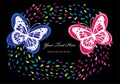 Colorful romantic butterflies background