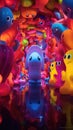 A colorful room with many different colored toys, AI