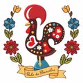 Colorful rooster Galo de Barcelos Portuguese Rooster. Portugal souvenir Royalty Free Stock Photo