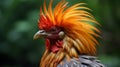 Colorful Rooster With Orange Feathers: A National Geographic Photo