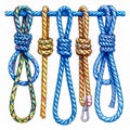Colorful Rope Knots Illustration on White Background Royalty Free Stock Photo