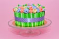 Colorful roses bouquet fondant cake Royalty Free Stock Photo