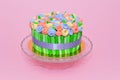 Colorful roses bouquet fondant cake Royalty Free Stock Photo