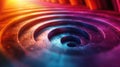 Colorful Rotating Rings on Dark Background - Abstract Animation Loop