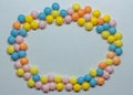 Colorful round candy  frame Royalty Free Stock Photo