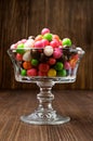 Colorful round-candy in a glass vase Royalty Free Stock Photo