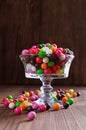 Colorful round candy in a glass vase Royalty Free Stock Photo