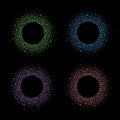 Colorful round dot frames set, ring shape, dots circle