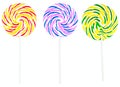 Colorful round lollipop set isolated