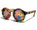 Colorful Round Patterned Sunglasses Illustration Royalty Free Stock Photo
