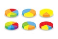 Colorful round pie graphs