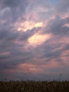 A colorful round storm cloud