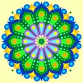 Colorful round trippy mandala vector design background decoration