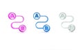 Colorful Route location icon isolated on white background. Map pointer sign. Concept of path or road. GPS navigator