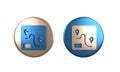Colorful Route location icon isolated on white background. Train line path of train road route with start point GPS and