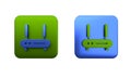 Colorful Router and wi-fi signal icon isolated on white background. Wireless ethernet modem router. Computer technology