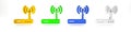Colorful Router and wi-fi signal symbol icon isolated on white background. Wireless ethernet modem router. Computer