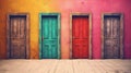 Colorful row of doors Royalty Free Stock Photo